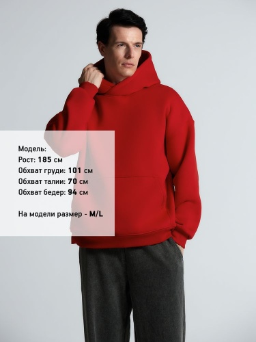 Худи Kulonga Oversize, красное фото 11