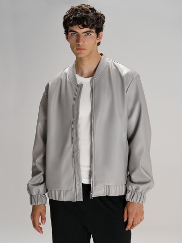 Бомбер из искусственной кожи Univer, серый Бомбер из искусственной кожи Univer, серый