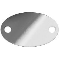 Шильдик металлический Alfa Oval, серебристый глянцевый