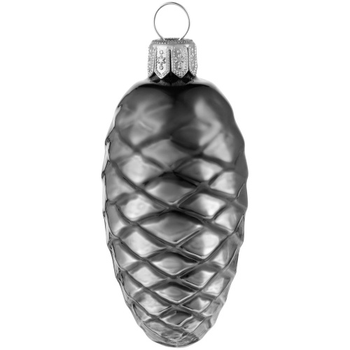 Елочная игрушка «Шишка», серая (графит) Елочная игрушка «Шишка», серая (графит)