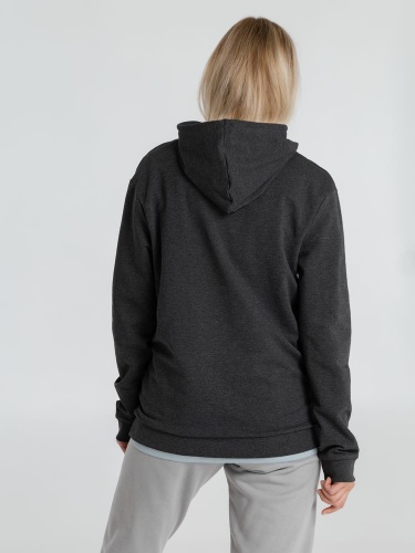 Толстовка с капюшоном унисекс Hoodie, серый меланж (антрацит) фото 14