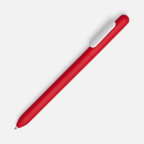 Ручка шариковая Swiper Soft Touch, красная с белым фото 2