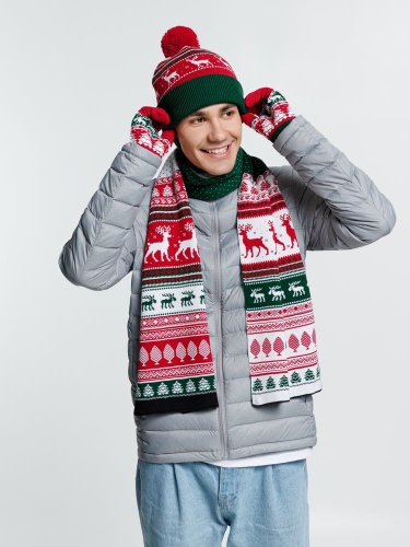 Шарф Mirakler, красный с зеленым фото 4 Шарф Mirakler, красный с зеленым фото 4