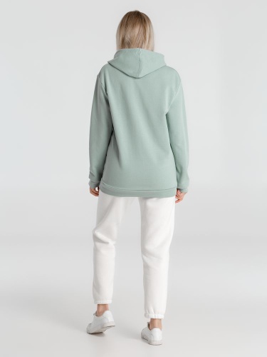 Толстовка с капюшоном унисекс Hoodie, серо-зеленая фото 9