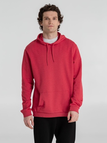 Толстовка с капюшоном унисекс Hoodie, красный меланж фото 7