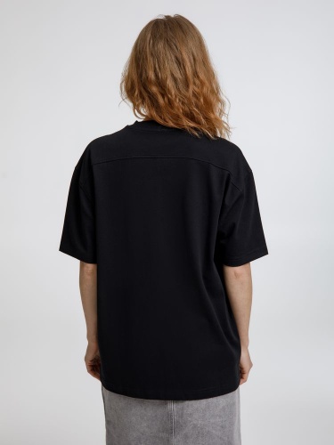 Футболка оверсайз унисекс Sideline, черная фото 5