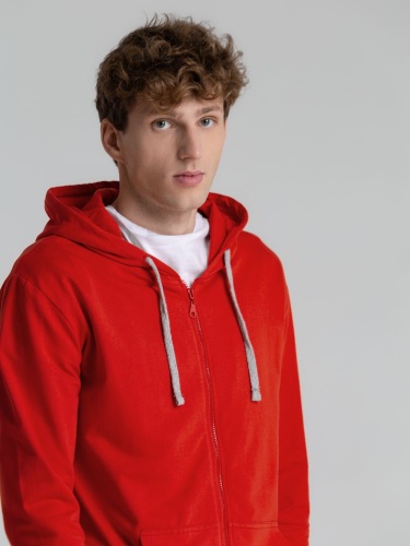 Толстовка на молнии с капюшоном Unit Siverga, красная фото 10