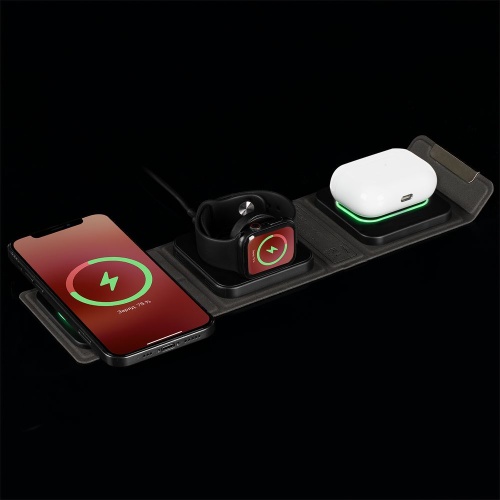 Складная станция беспроводной зарядки triFlex, черная фото 3 Складная станция беспроводной зарядки triFlex, черная фото 3