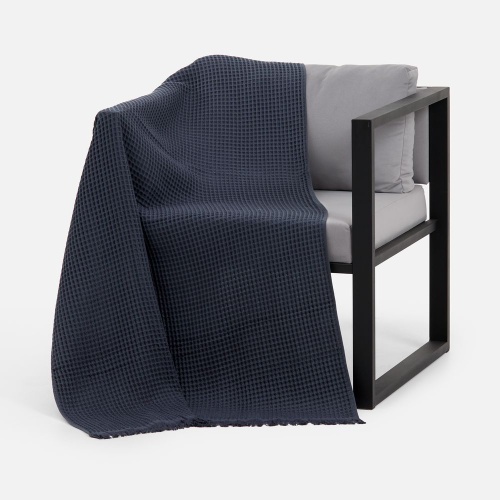 Плед вафельный Elenglect, темно-серый фото 3 Плед вафельный Elenglect, темно-серый фото 3