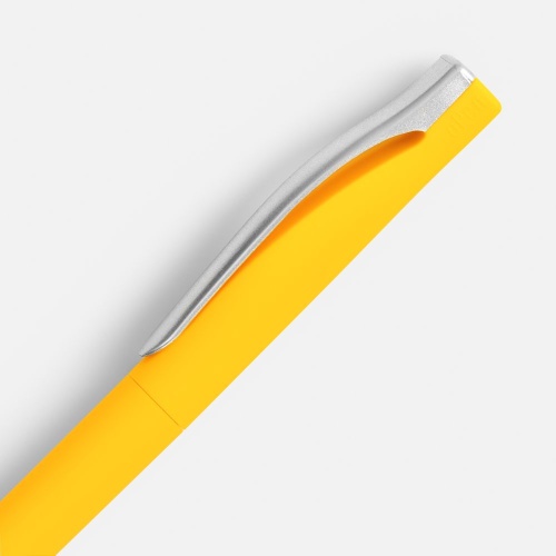 Ручка шариковая Pin Soft Touch, желтая фото 4