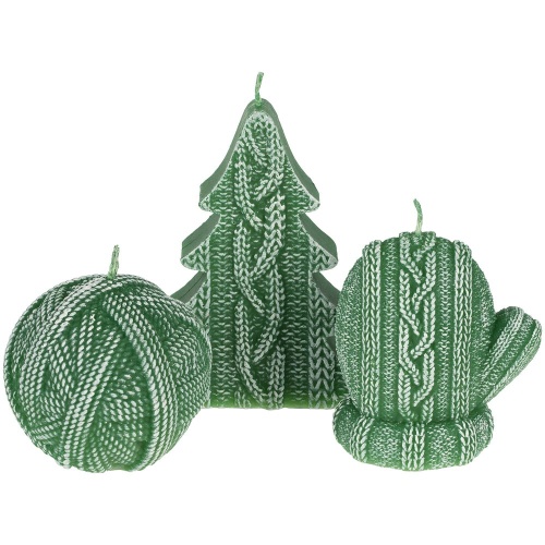 Свеча Kniteam, елка, зеленая фото 2