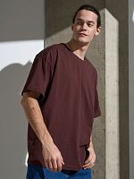 Футболка Oversize Premium, коричневая (шоколад)
