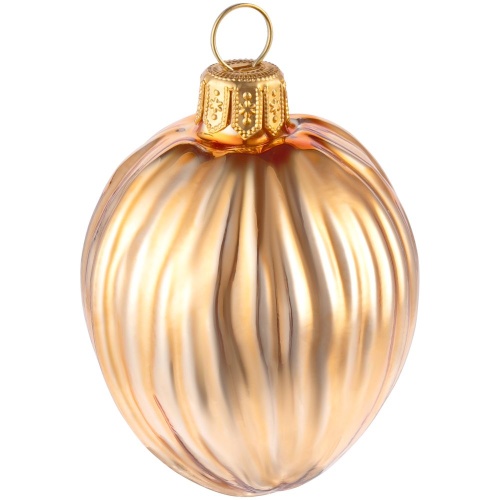 Елочная игрушка «Грецкий орех», золотистая фото 3