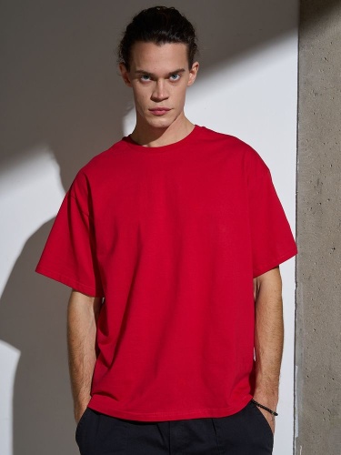 Футболка Oversize Premium, красная фото 9