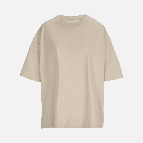 Футболка оверсайз женская Boxy Women, бежевая (льняная) фото 2