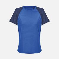 Футболка спортивная женская Vortex Women, темно-синяя с ярко-синим