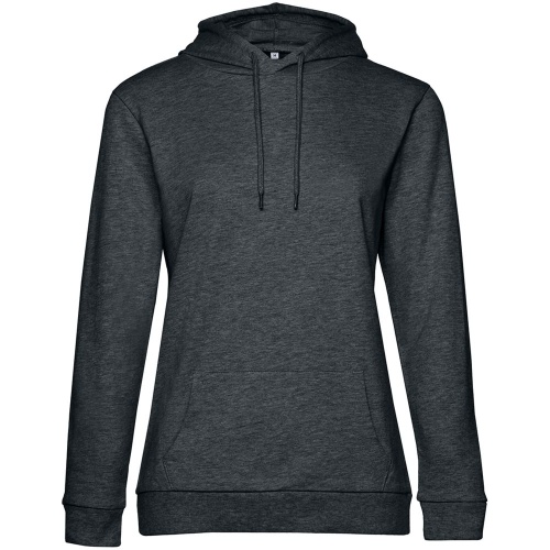 Толстовка с капюшоном женская Hoodie, серый меланж (антрацит) фото 2