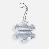 Пешеходный светоотражатель с цепочкой «Снежинка», белый