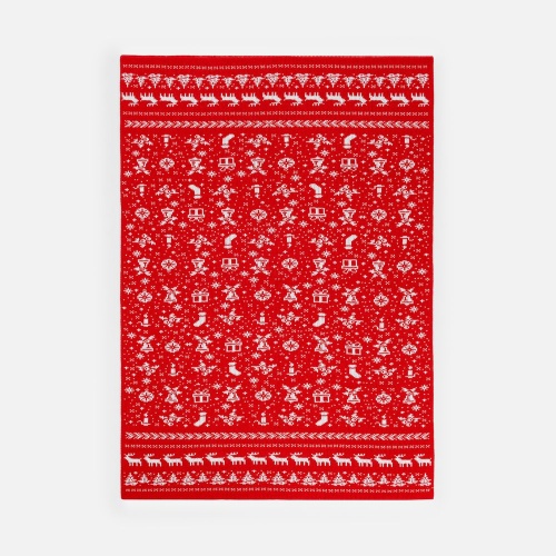 Плед Holidale, красный с молочным фото 3