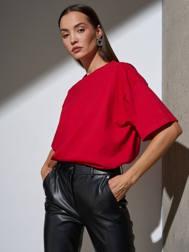 Футболка Oversize Premium, красная фото 5