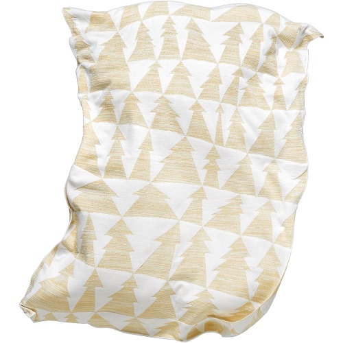 Плед «Танцующий лес», белый с золотистым фото 2 Плед «Танцующий лес», белый с золотистым фото 2