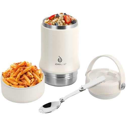 Термос для еды Tabenodo, белый (молочный) фото 5 Термос для еды Tabenodo, белый (молочный) фото 5