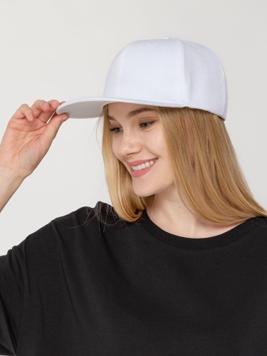 Бейсболка Snapback с прямым козырьком, белая фото 5