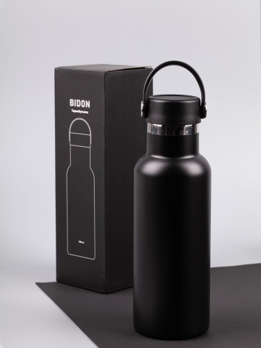 Термобутылка Bidon, черная фото 4