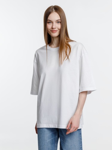 Футболка оверсайз унисекс Base Space, белая фото 3 Футболка оверсайз унисекс Base Space, белая фото 3