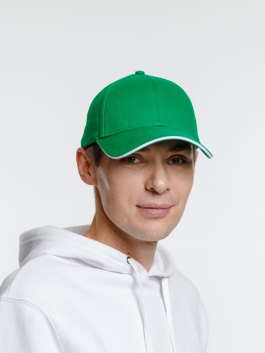 Бейсболка Spiker, зеленая с белым фото 4 Бейсболка Spiker, зеленая с белым фото 4