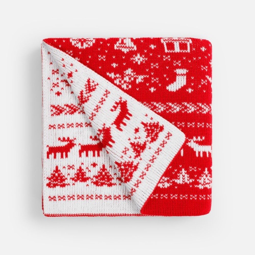 Плед Holidale, красный с молочным фото 3 Плед Holidale, красный с молочным фото 3