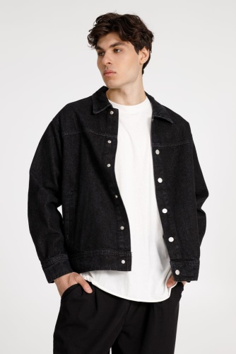 Куртка джинсовая O1, черная фото 2 Куртка джинсовая O1, черная фото 2