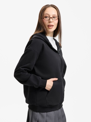 Толстовка унисекс оверсайз Sartoro, черная фото 4