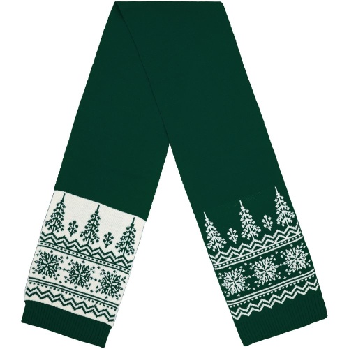 Шарф Elnik, зеленый с молочно-белым фото 2 Шарф Elnik, зеленый с молочно-белым фото 2