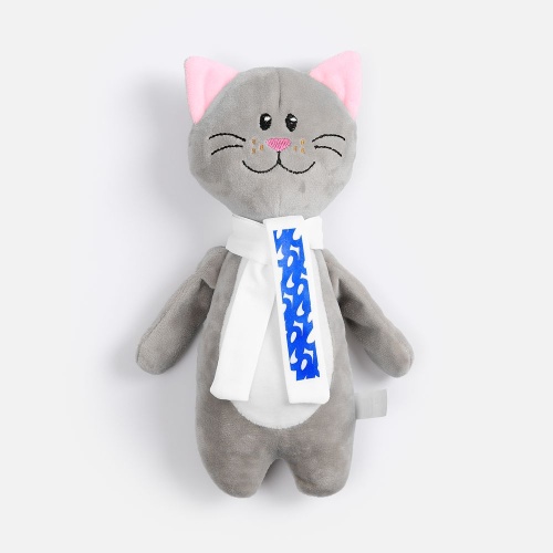Мягкая игрушка Beastie Toys, котик с белым шарфом фото 9