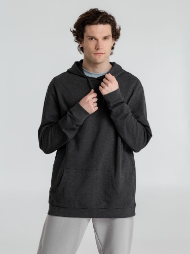 Толстовка с капюшоном унисекс Hoodie, серый меланж (антрацит) фото 7