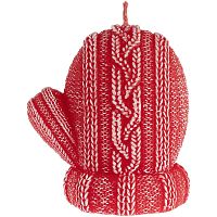 Свеча Kniteam, варежка, красная