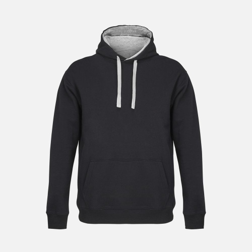 Худи унисекс Cameron, черное с серым меланжем