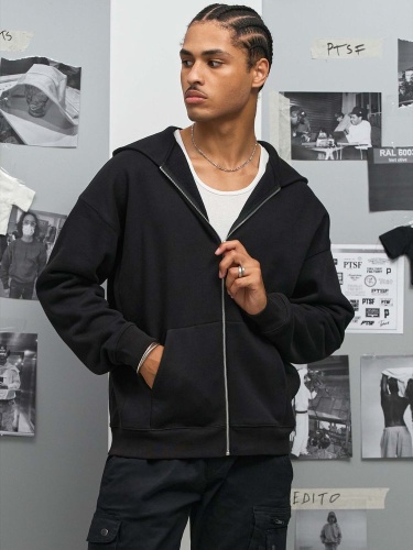 Толстовка унисекс на молнии Jelo, черная фото 5