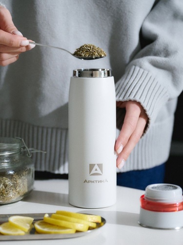 Термокружка «Арктика 420» с ситечком, белая фото 7