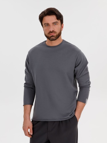 Лонгслив унисекс Siluetti Fuori, серый фото 3