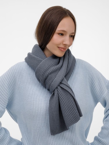 Шарф Nobilis Mono, серый (стальной) фото 3 Шарф Nobilis Mono, серый (стальной) фото 3