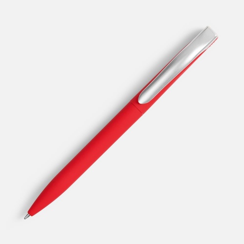 Ручка шариковая Pin Soft Touch, красная фото 3