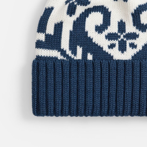 Шапка Wintertude, синяя с белым фото 2