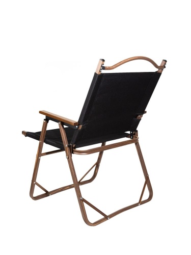 Стул MW02 складной, черный, темное дерево фото 2