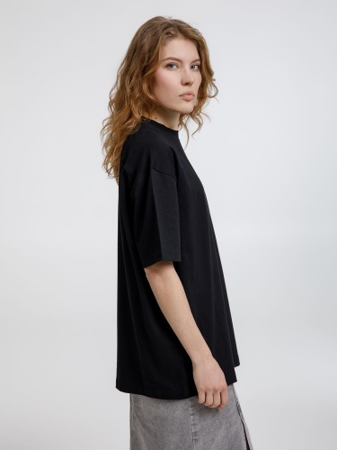 Футболка оверсайз унисекс Sideline, черная фото 4