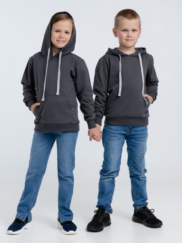 Толстовка с капюшоном детская Kirenga Kids, темно-серая (графит) фото 10