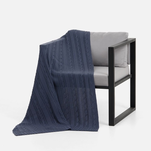 Плед Remitti, серо-синий (сланец) фото 2 Плед Remitti, серо-синий (сланец) фото 2