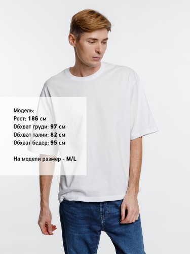 Футболка оверсайз унисекс Base Space, белая фото 4 Футболка оверсайз унисекс Base Space, белая фото 4