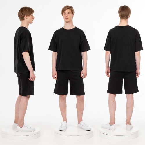 Футболка унисекс оверсайз T3, черная фото 3